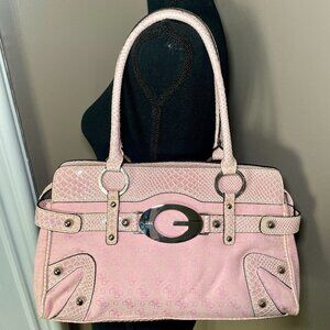 Vintage 2000s Guess Pink Faux Snakeskin Shoulder Bag